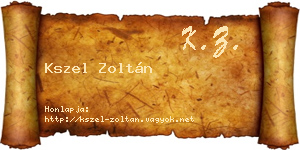 Kszel Zoltán névjegykártya